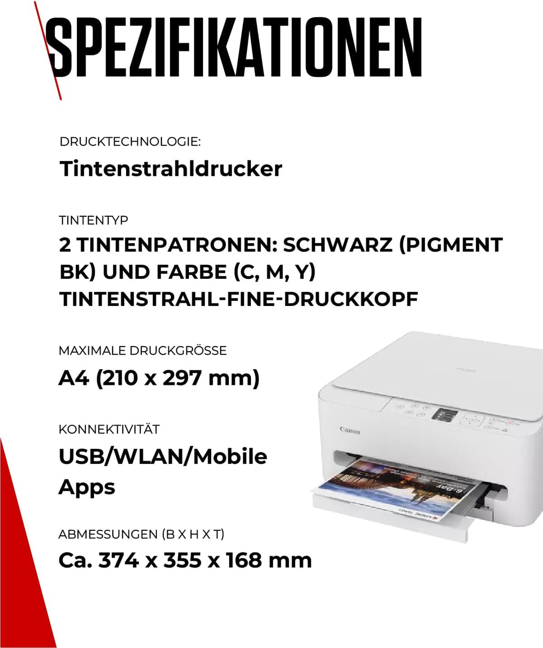 Canon PIXMA TS6550I - WLAN-Multifunktionsdrucker mit Papierkassette und Frontbedienung | Kabelloses