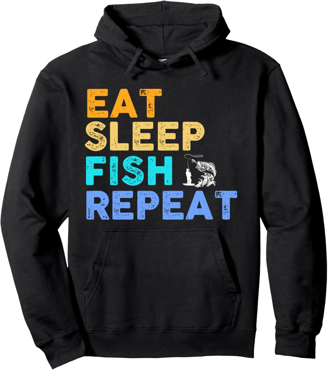 Essen Schlaffische wiederholen das Fischen Pullover Hoodie