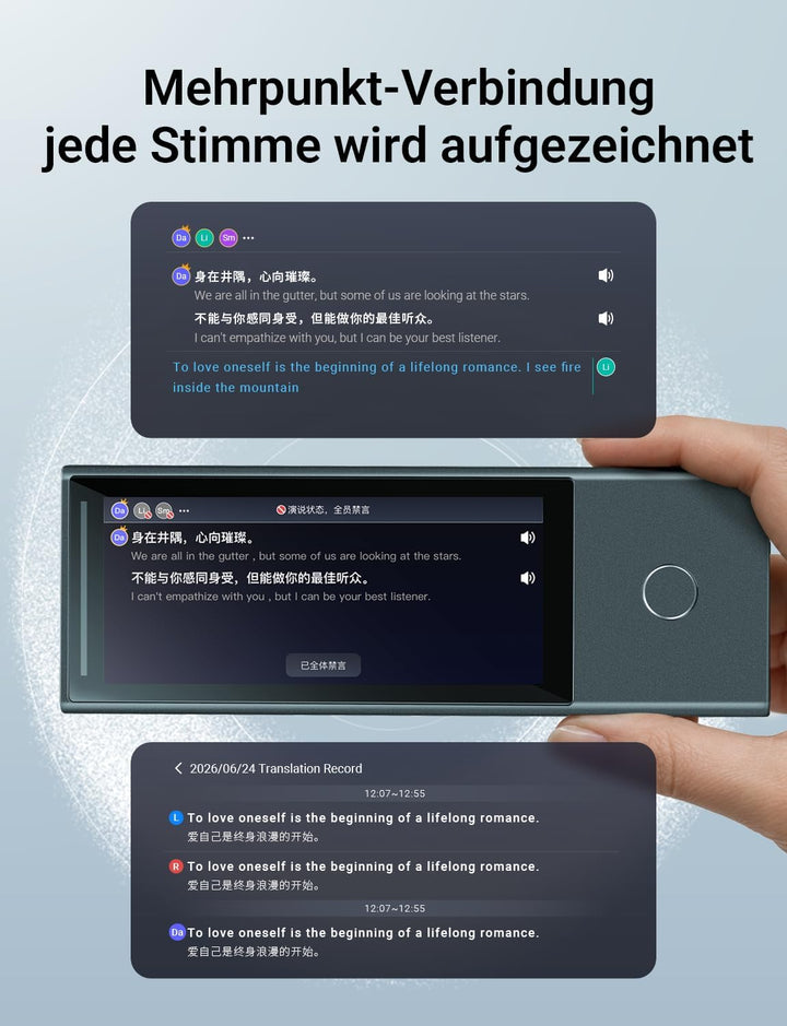 Timekettle X1 Meeting Interpreter Hub – KI-Übersetzer ohne App &amp; Abo, kostenlose Lifetime-Updates, 5