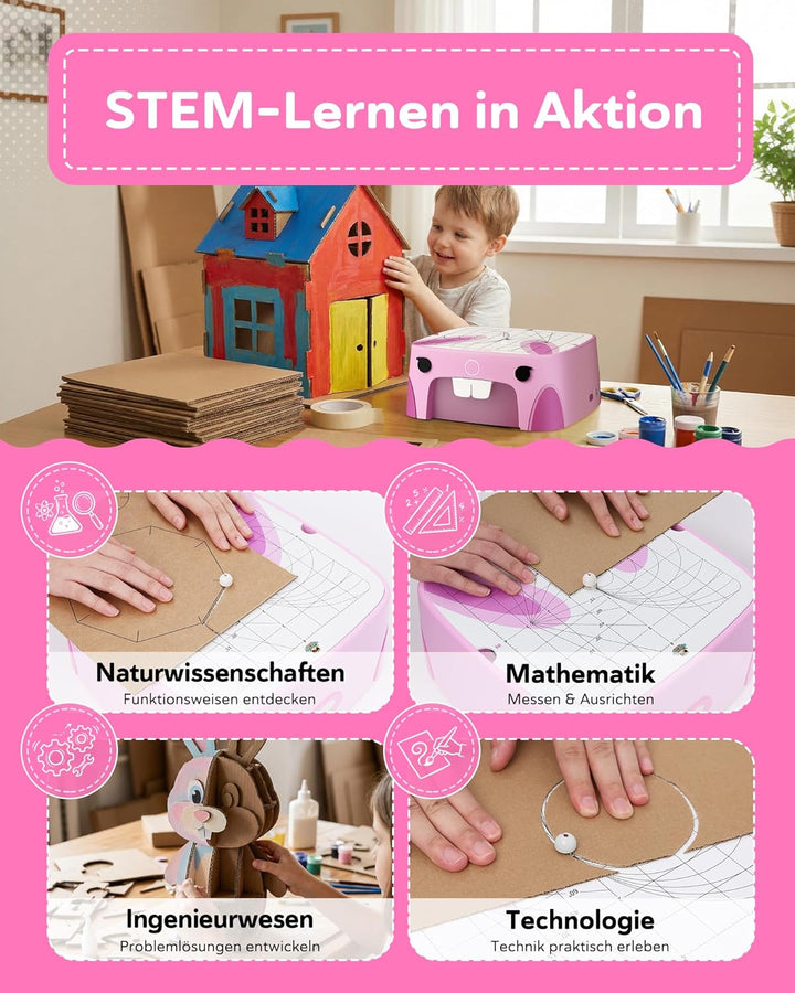 Kartonschneider Kinder Spielzeug ab 3 Jahren | Sicheres DIY Karton Werkzeug & STEM Spielzeug | Karto
