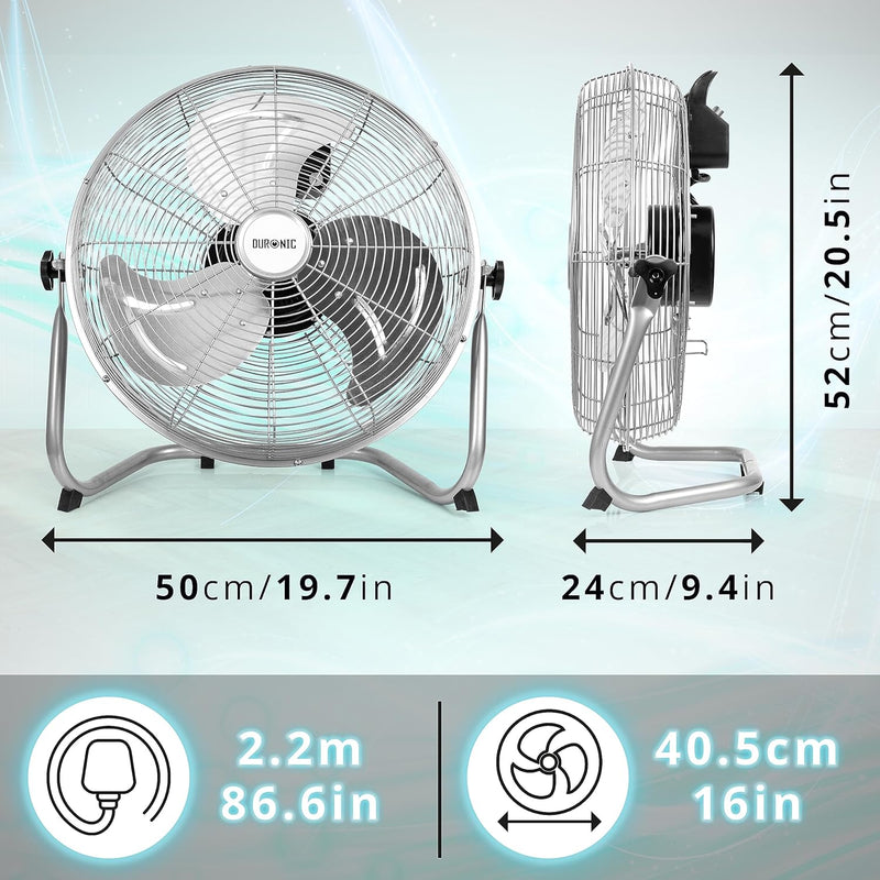 Duronic FN16 Bodengebläse | Ventilator 40 cm | Bodenventilator mit 4 Geschwindigkeitsstufen | 75 W S