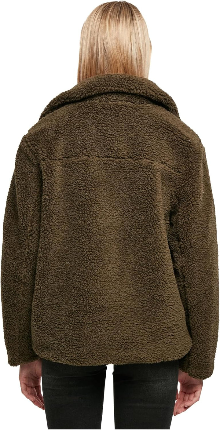 Urban Classics Damen Ladies Sherpa Biker Jacket Jacke L Olive, L Olive