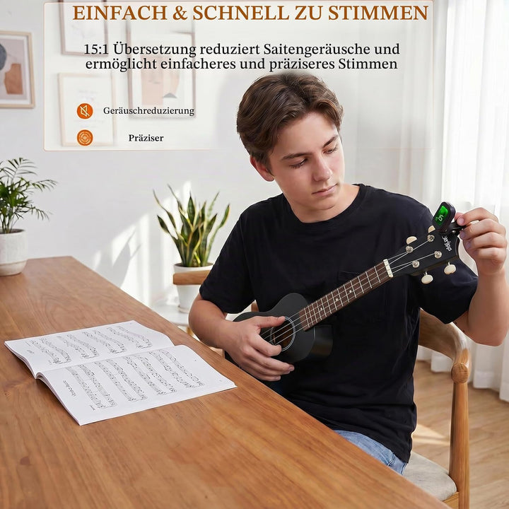 Everjoys Sopran Ukulele Set für Kinder und Erwachsene 21 Zoll Ukulele Starter Kit mit Tasche, Tuner,