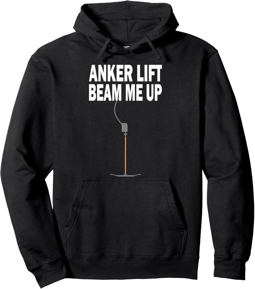 Retro Ski Ankerlift Tellerlift Anker Lift Beam me up Pullover Hoodie