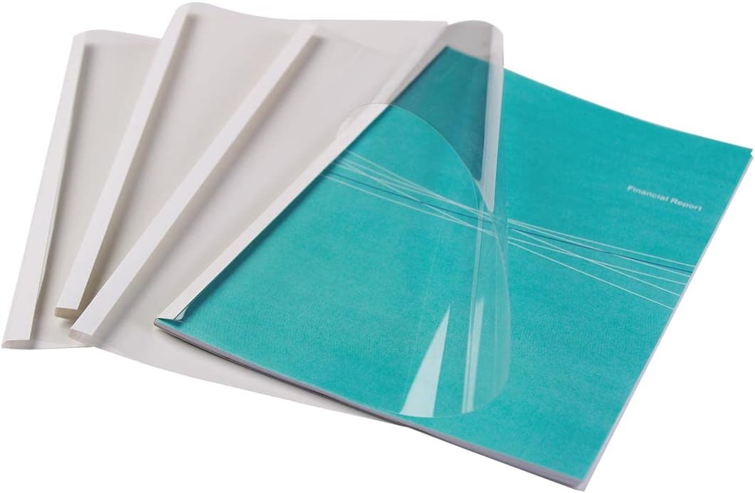 Fellowes Thermobindemappen Standard, 150 Mikron Vorderseite (PVC) / 200g/m² Rücken (glänzend), weiss