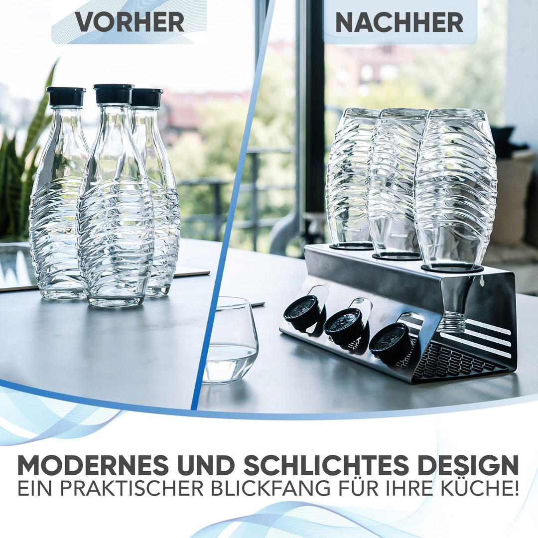 Loco Bird Flaschenhalter für 3 Flaschen - kompatibel Sodastream-Flaschenhalter aus Edelstahl - Abtro