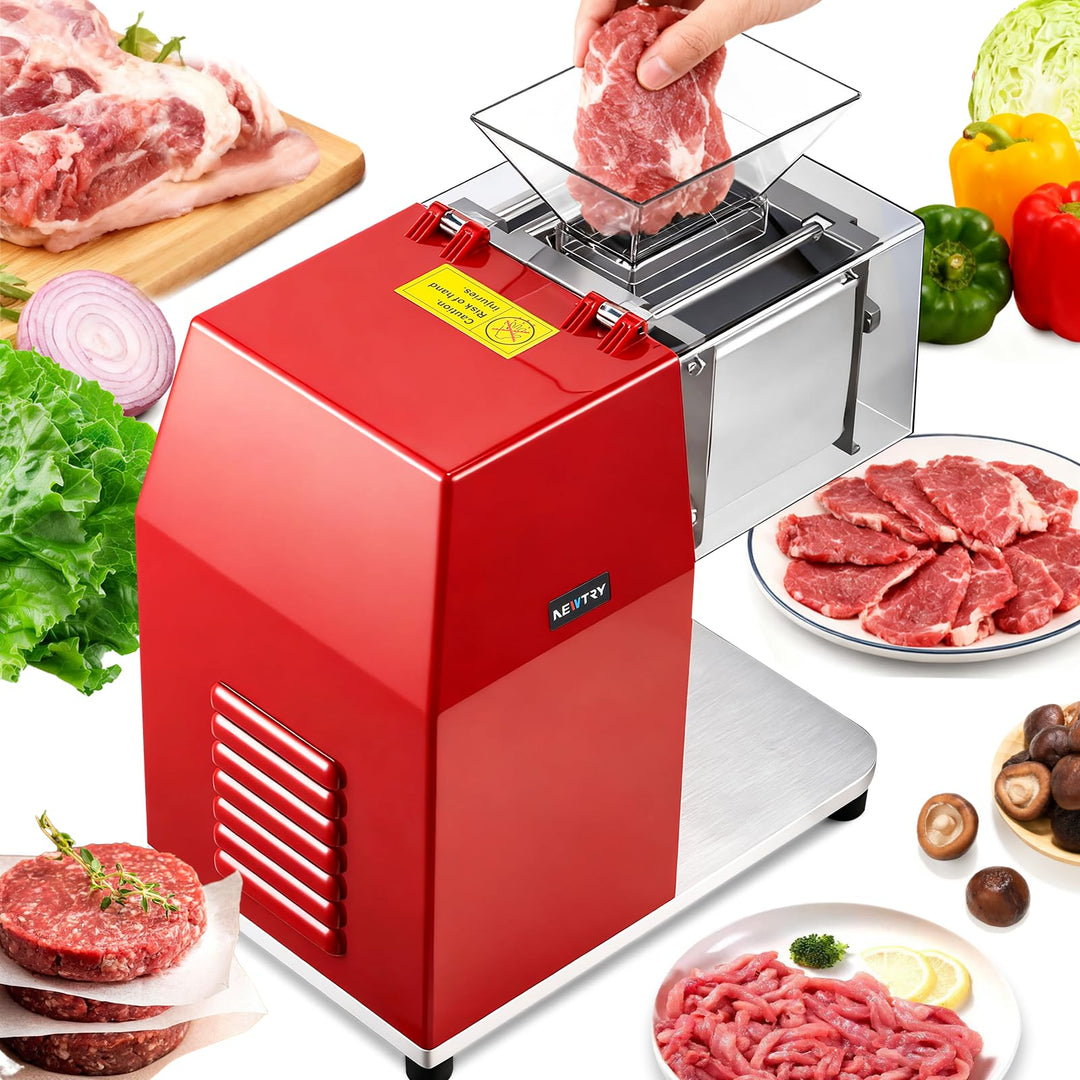 NEWTRY 850W Kommerzielle Fleischschneidemaschine zum Schneiden, Zerteilen und Würfeln von knochenlos