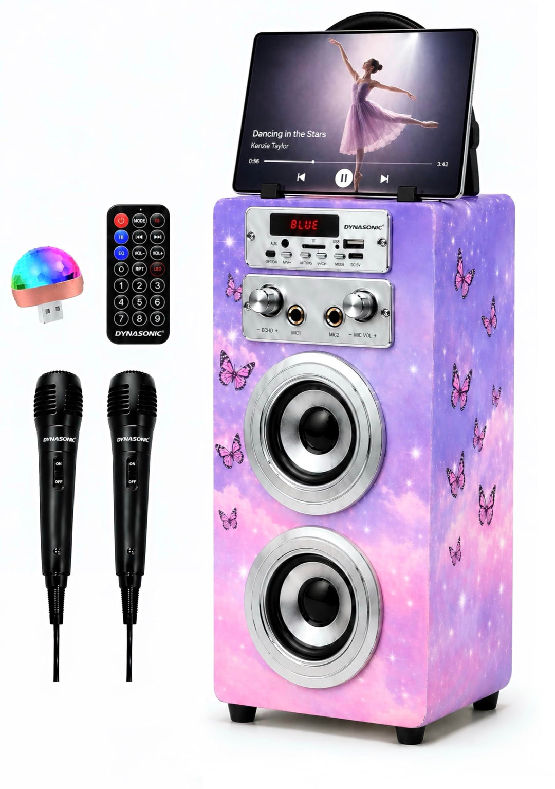 DYNASONIC (3º Generation Mikrofon Karaoke Spielzeug, ideal für originelle Geschenke für Kinder, Mädc