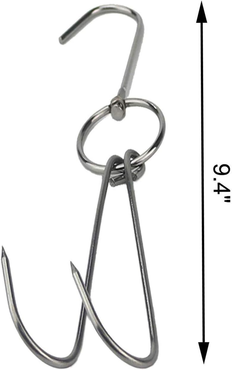 TIHOOD Doppel-Fleischhaken aus Edelstahl, 23,9 cm, 6 Stück 6 Packungen, 6 Packungen