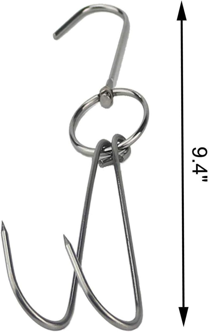 TIHOOD Doppel-Fleischhaken aus Edelstahl, 23,9 cm, 6 Stück 6 Packungen, 6 Packungen