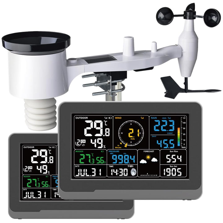 froggit WH5000 TWIN (2 Displays) 7-In-1 WiFi Internet Funk-Wetterstation