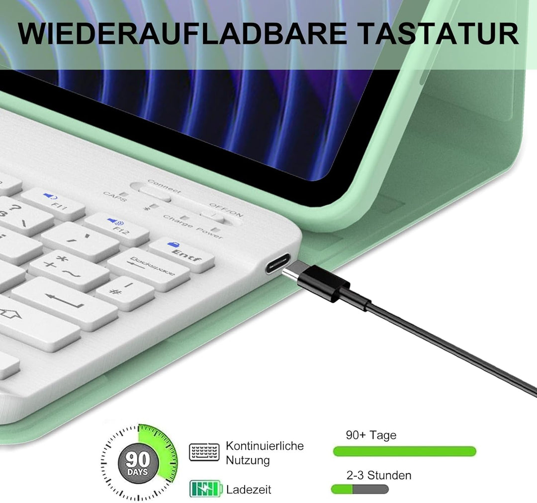 Tastatur für Xiaomi Pad 8/7/7 Pro 2024 11.2", Hülle mit Tastatur für Xiaomi Pad 7 2024 Magnetische B