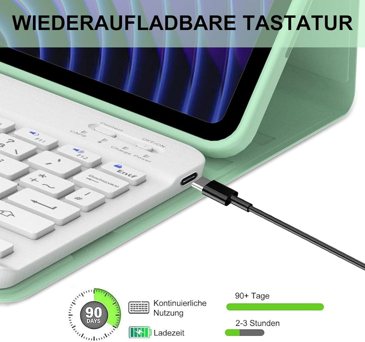 Tastatur für Xiaomi Pad 8/7/7 Pro 2024 11.2", Hülle mit Tastatur für Xiaomi Pad 7 2024 Magnetische B