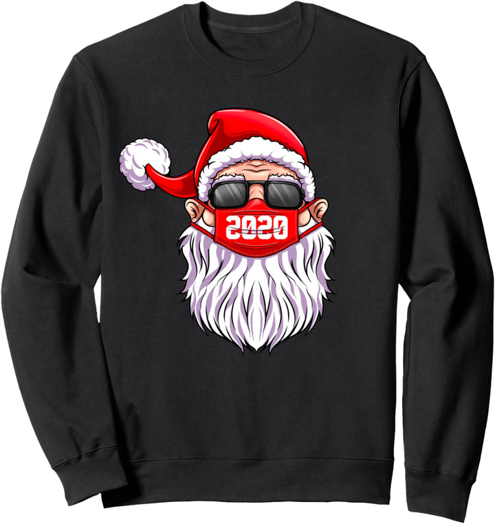santa face mask christmas 2020 family group christmas party Sweatshirt