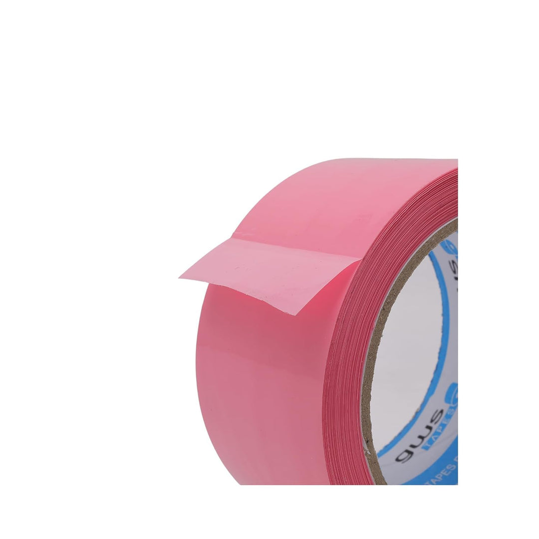 gws Verpackungs-Set mit robustem Lager/-Industrie Abroller und 2 Rollen Pink 66m x 50mm zum Verpacke