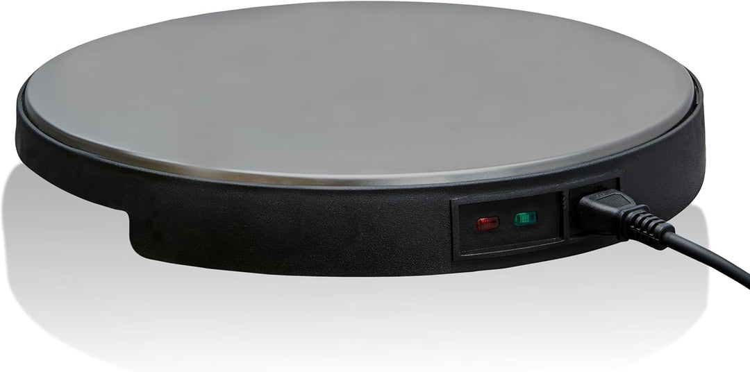 Cloer 6718 Warmhalteplatte mit Speicherstein, warmhalten von Speisen, 5 min Aufheizzeit, Temperatur