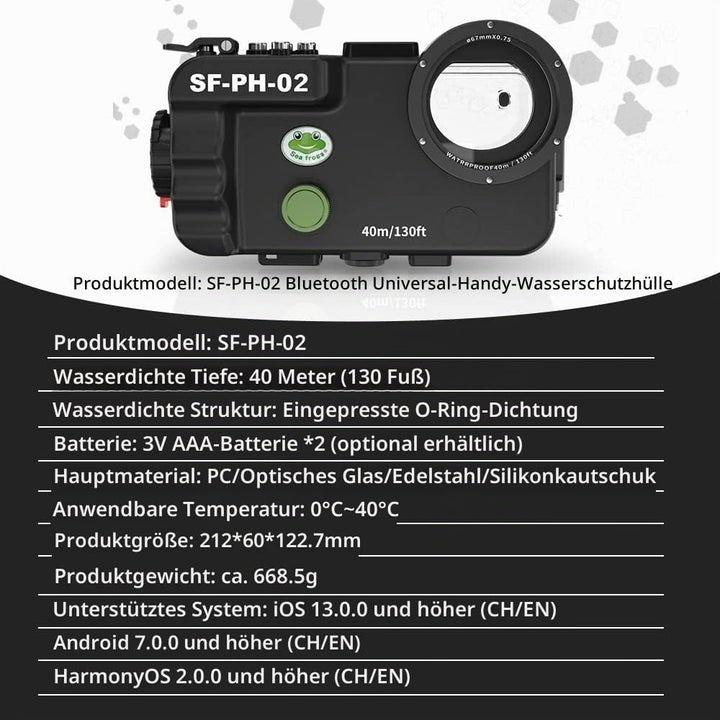 Sea frogs Waterproof Case, 130ft/40m Underwater Full Sealed Cover Snowproof Shockproof Dirtproof IPX