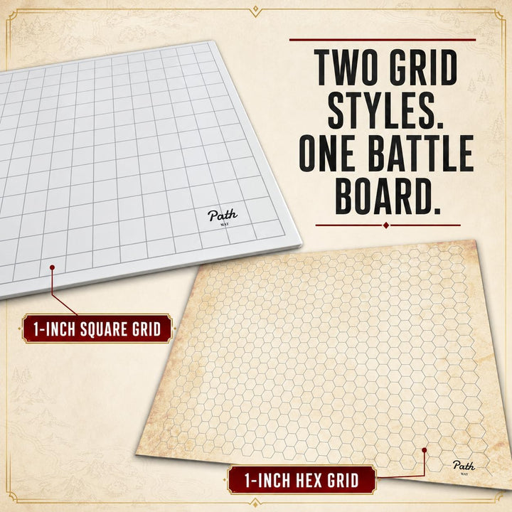 Double Sided Battle Game Mat for DND - Tabletop RPG Game Map Great for Dungeons and Dragons, Pathfin
