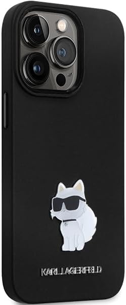Karl Lagerfeld KLHCP14LSMHCNPK Hülle für iPhone 14 Pro 6.1" Schwarz hardcase Silicone C Metal Pin