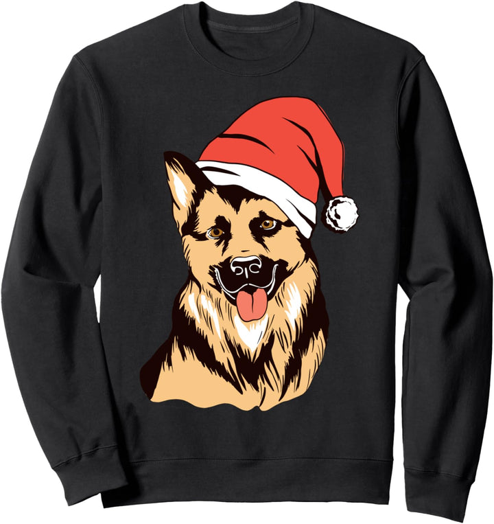 Deutscher Schäferhund Weihnachtsmütze Pyjama Sweatshirt