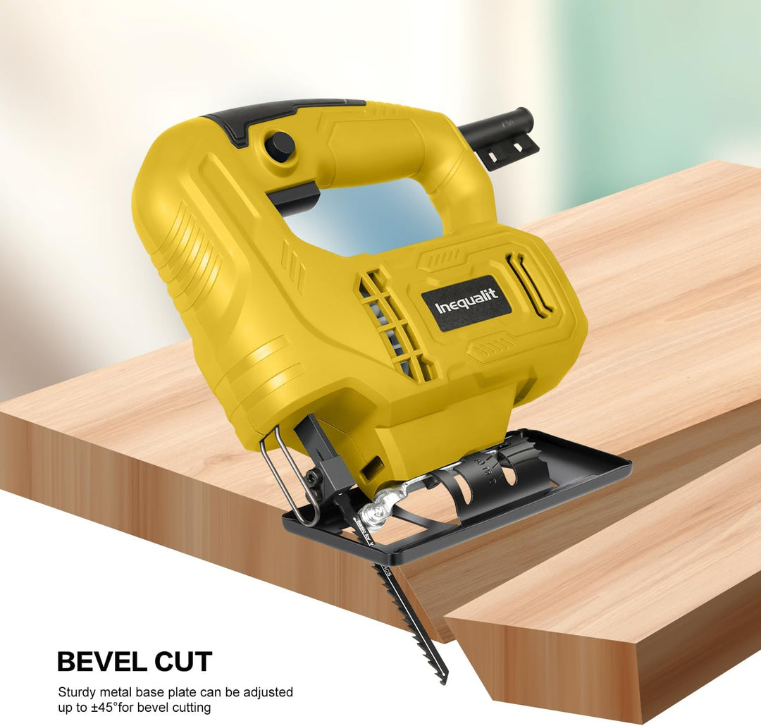Stichsäge 400W – Pendelhubsäge mit variabler Geschwindigkeit (0–3000 U/min), 45° verstellbarem Gehru