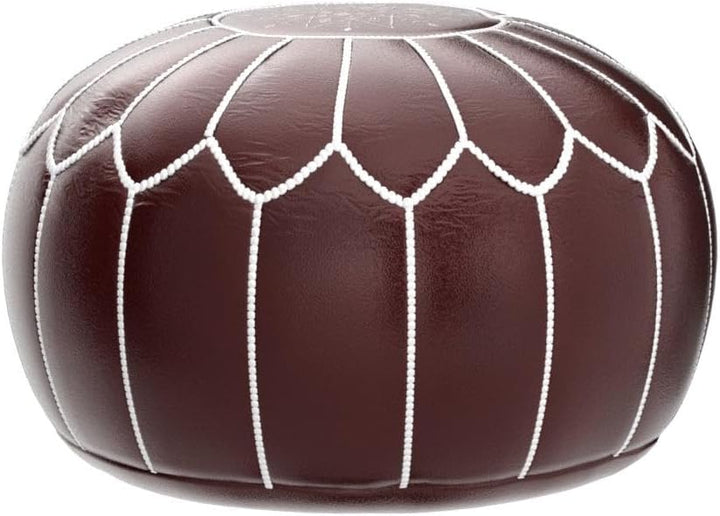 Poufs&Pillows Premium Echt Leder Pouf - Handgefertigt - Gefüllt geliefert - Ottoman, Sitzsack, Fussh