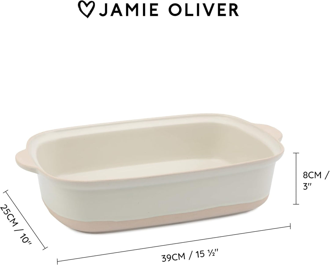 Jamie Oliver Big Love Epic Bräter, Ofenform mit Griffen, Steingut mit Glasur, spülmaschinen- und mik