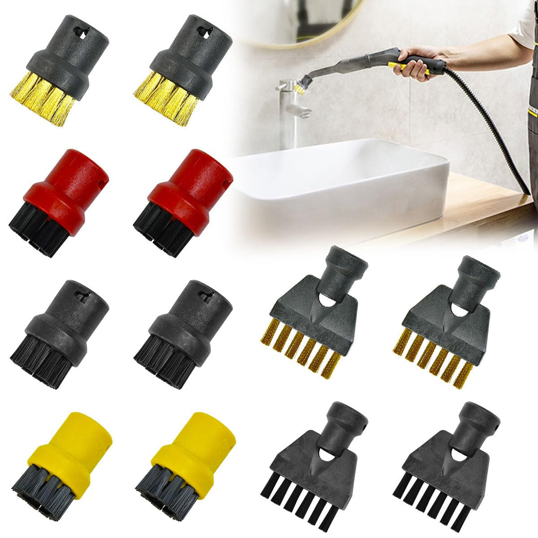 12 Stück Dampfreiniger Zubehör für Kärcher SC1 SC2 SC3 SC4 SC5 CTK10 8 Kleine Rundbürstendüsen + 4 F
