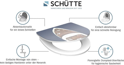 SCHÜTTE 82578 Duroplast WC-Sitz YACHTING mit Absenkautomatik und Schnellverschluss Motiv, Yachting