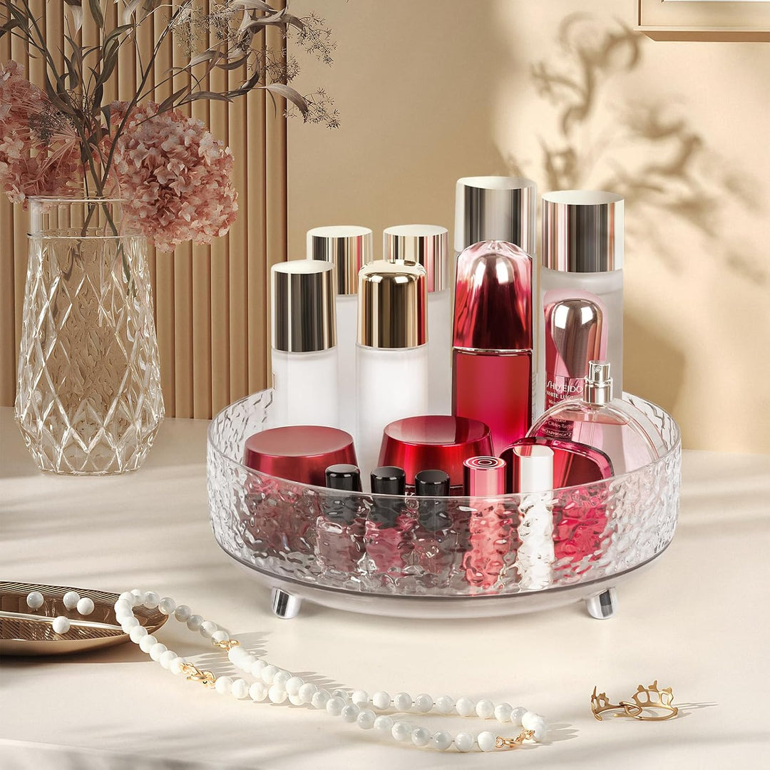 Lazy Susan 360° drehbarer Make up Organizer, 28 cm Parfüm Organizer Tablett, drehbarer Hautpflege Ko