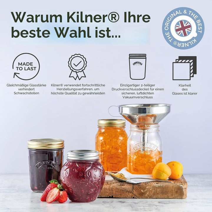 Kilner Edelstahl, 8 Liter Einkochtopf, 30 cm Einkochtopf 8L, Einkochtopf 8L