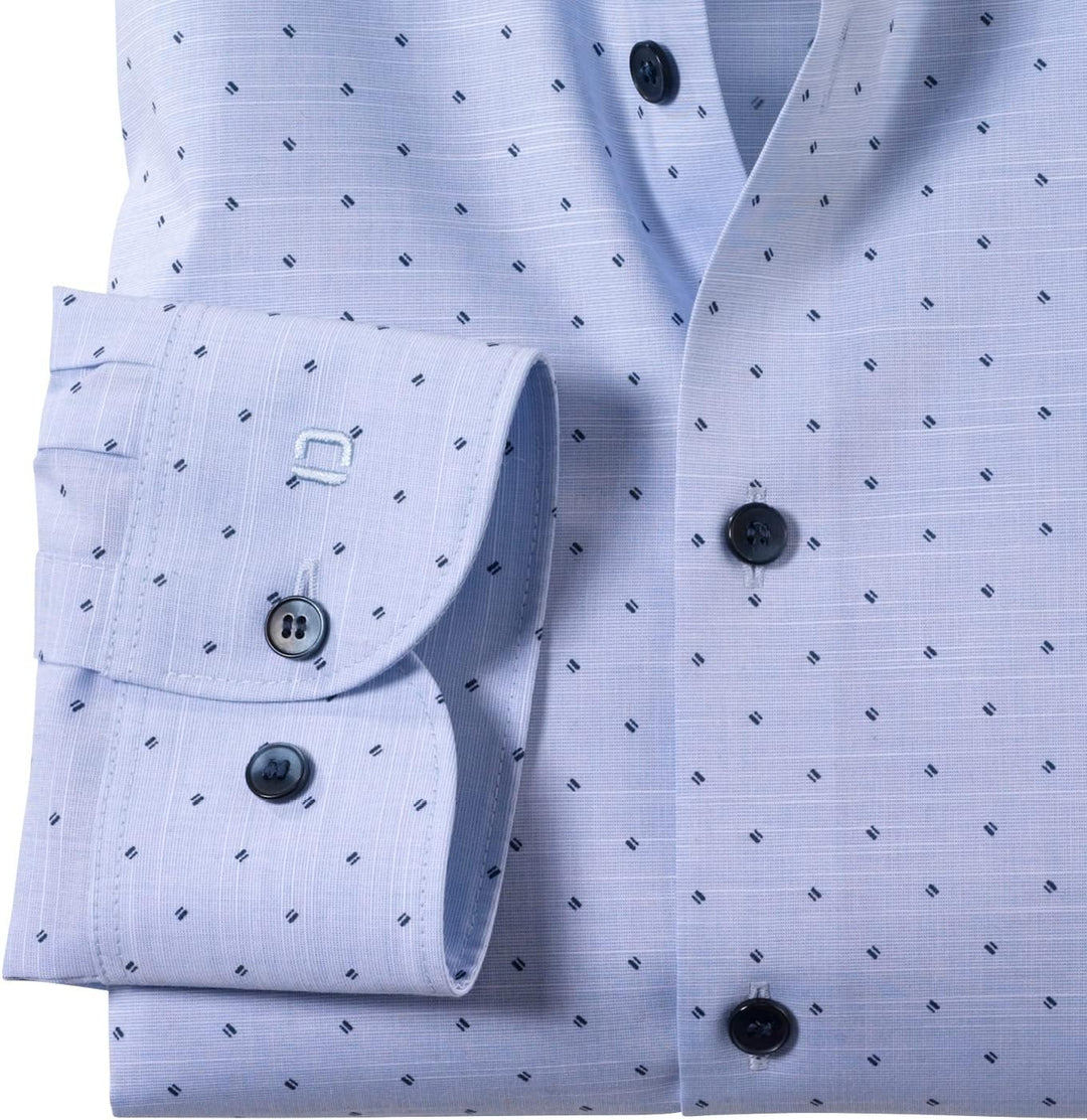 OLYMP Herren Businesshemd Langarm Level Five,Rotationsdruck,Body fit,Modern Kent 37 Bleu 11, 37 Bleu
