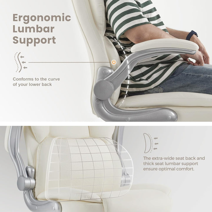 IWMH Bürostuhl Ergonomischer Schreibtischstuhl Chefsessel Drehstuhl mit hochklappbarer Armlehne, höh