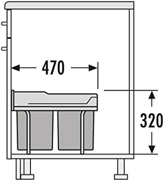 Hailo Raumspar Tandem Küchen-Abfalleimer, Plastik, Schwarz, One
