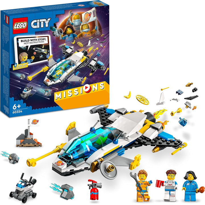 LEGO 60354 City Erkundungsmissionen im Weltraum, interaktives digitales Abenteuerspielset mit Raumsc