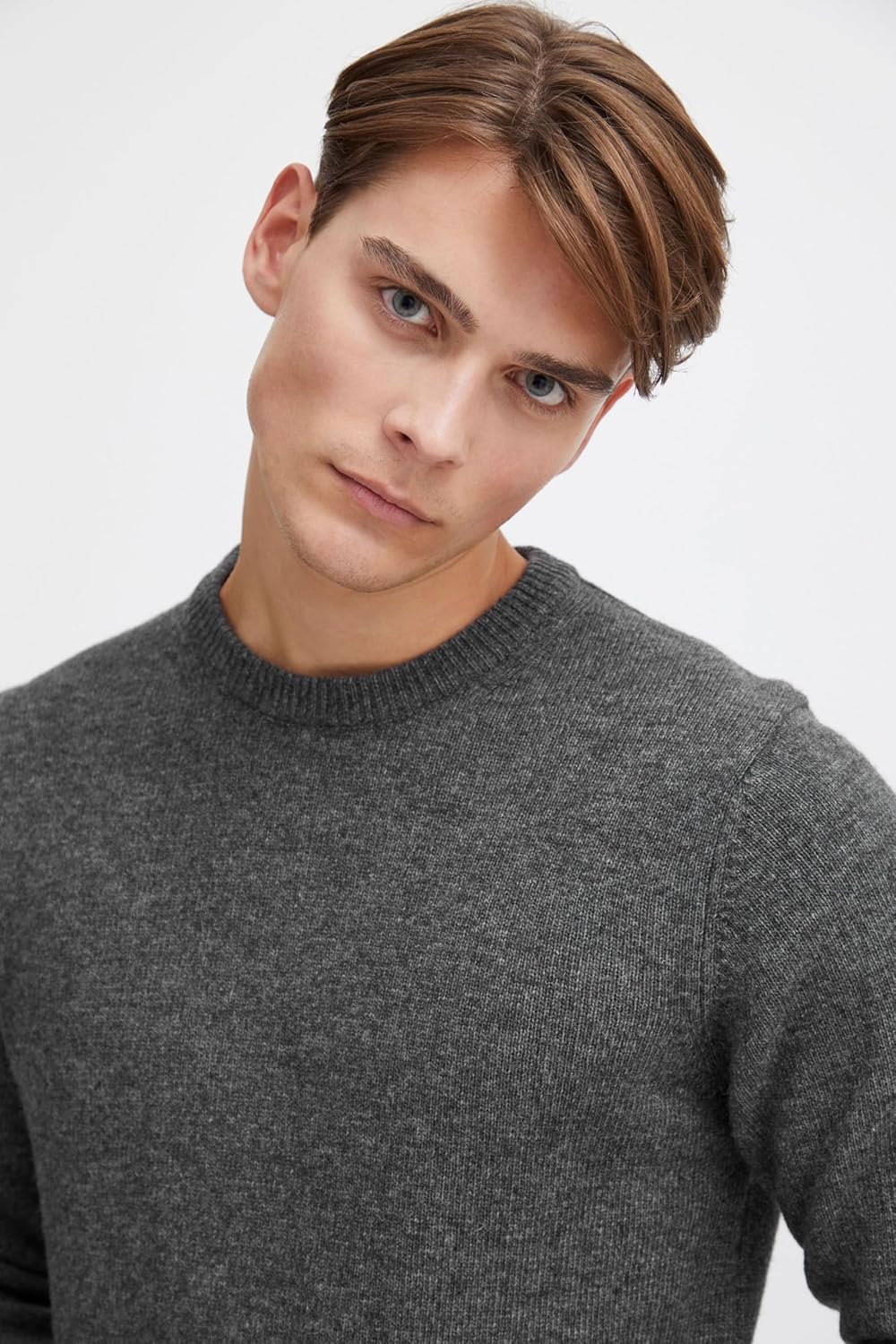 CASUAL FRIDAY Herren Karl Crew Neck Bounty Knit Pullover XL Pewter Mix (50817), XL Pewter Mix (50817