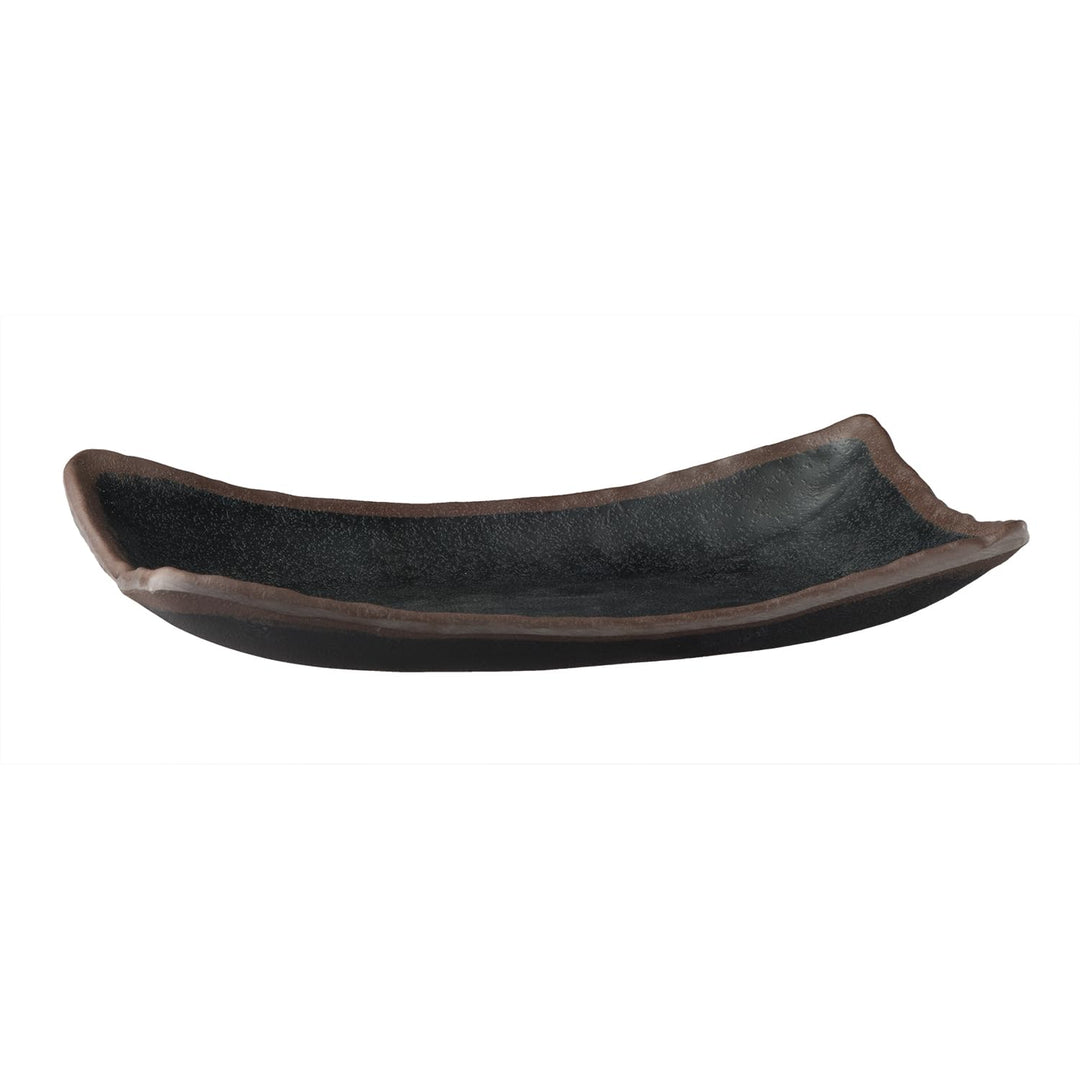 APS 84106 Tablett MARONE, 26,5 x 16,5 cm, Höhe 4 cm, Melamin, schwarz, mit braunem Rand 265x 165x 40