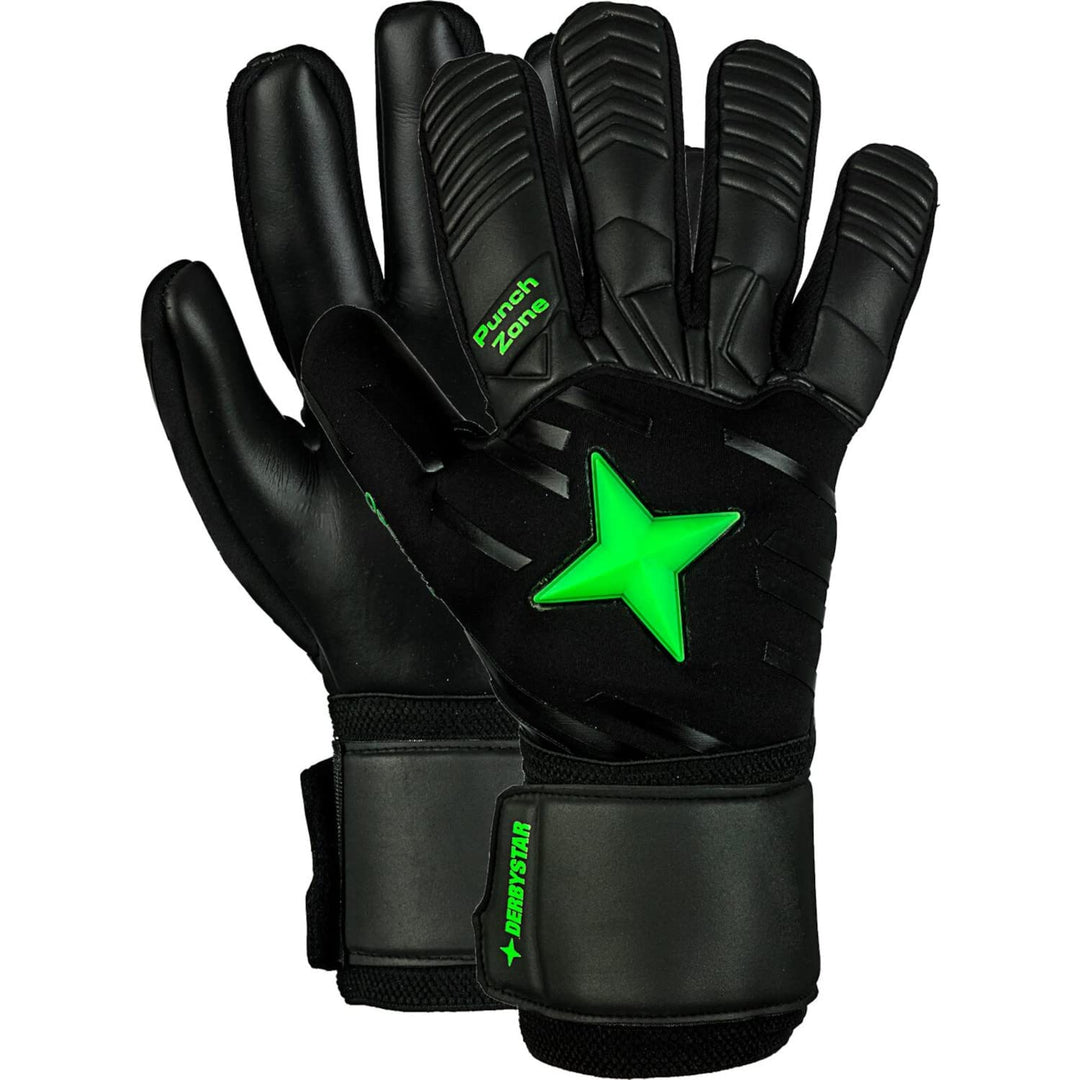 Derbystar Herren Optimus Torwarthandschuhe 10 schwarz grün, 10 schwarz grün