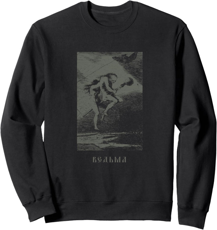 Occult Russland Hexe Baba Jaga Slavic Horror Goth Vintage Sweatshirt