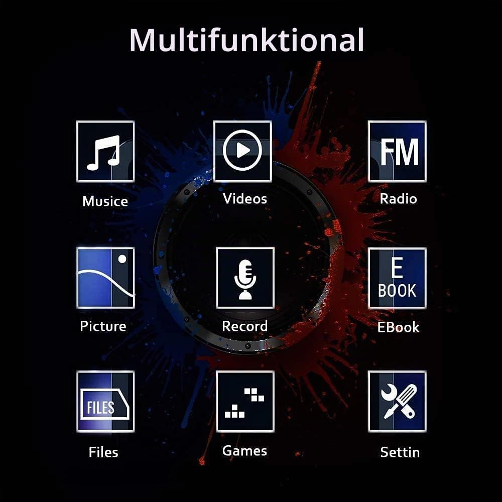MP3-Player, Musik-Player mit 16GB Micro SD Karte, Ultra Slim Musik-Player mit eingebautem Lautsprech