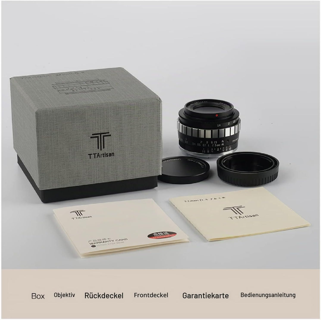 TTARTISAN 23mm F1.4 Objektiv Weitwinkel-Festbrennweite APS-C für FUJ X Mount Kameras X-A1 X-A10 X-M1