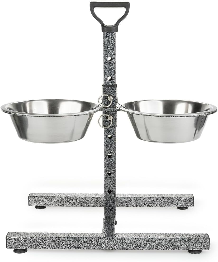 Happet Edelstahl Futternapf Futterbar Wassernapf Fressnapf Napfständer HUNDEBAR Ständer 29 cm, 29 cm