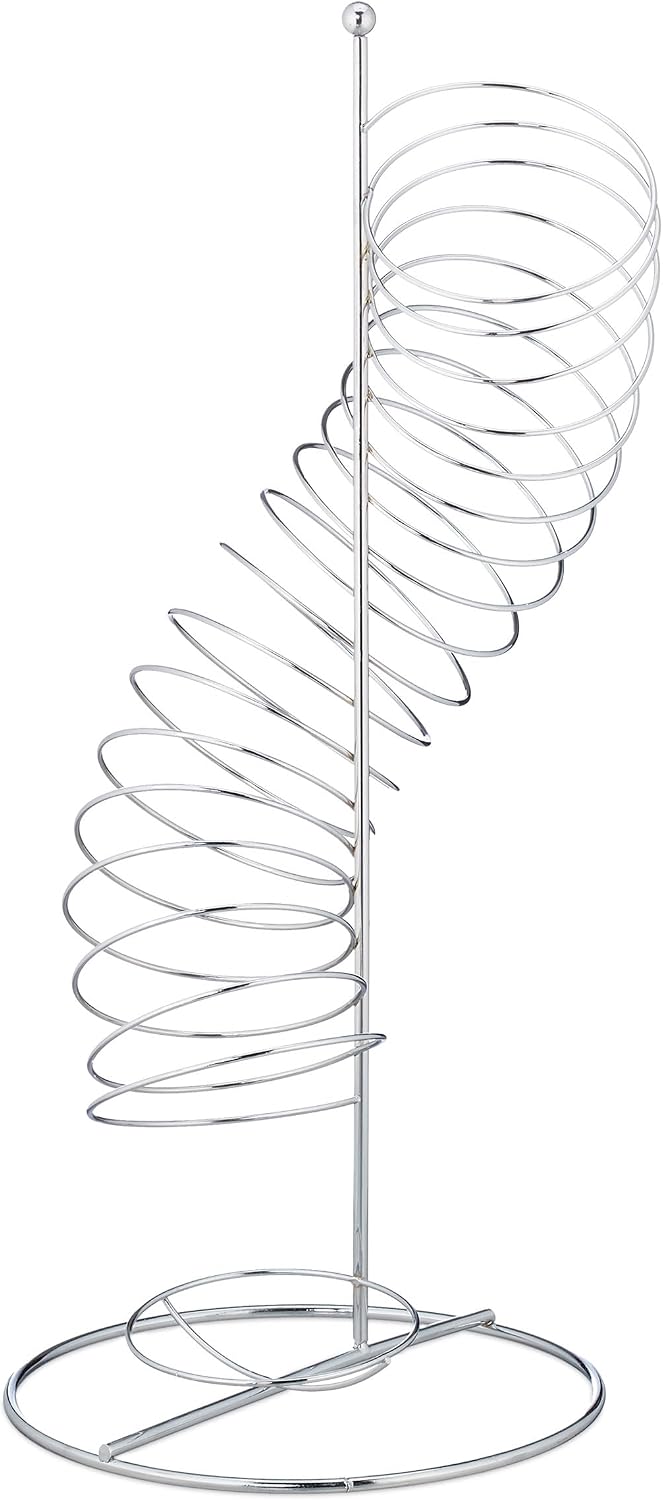 Relaxdays 2 x Obsthalter Spirale Metall, Korb für Orangen und Äpfel, Platz für 7 Stück, HxBxT 48 x 2