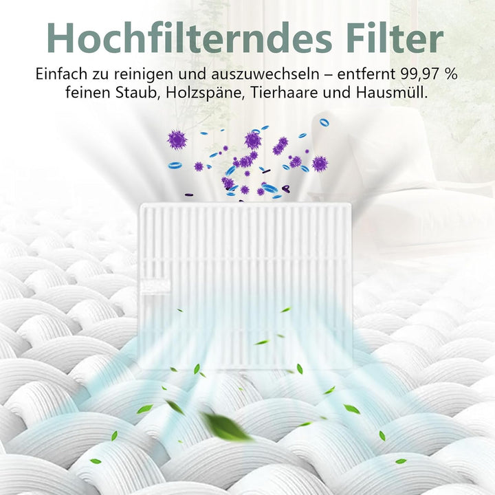 Zubehör für roborock Q7 L5+, Q7 M5+ Staubsauger, 2 Hauptbürste, 6 Wischtücher, 6 Filter, 6 Seitenbür
