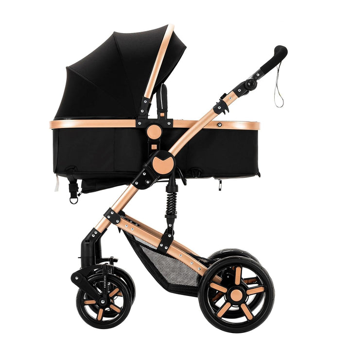 MoLi Kinderwagen 3 in 1, Kinderwagen mit Umkehrbarem Doppelschiebemodus, Buggy mit Grosser Bequemer