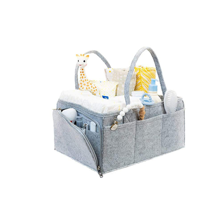 Copiel Windel Organizer, tragbare Wickeltasche Filz Baby Windel Organizer mit austauschbaren Fächern