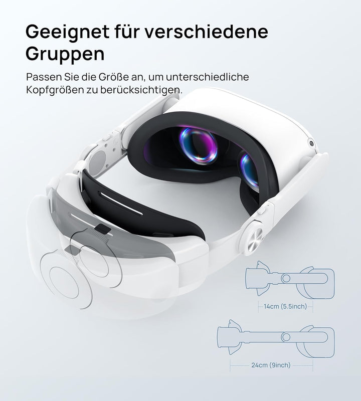 Elite Strap mit 6000mAh Akku kompatibel mit Meta/Oculus Quest 2 Zubehör, Komfort VR Kopfband Ersatz
