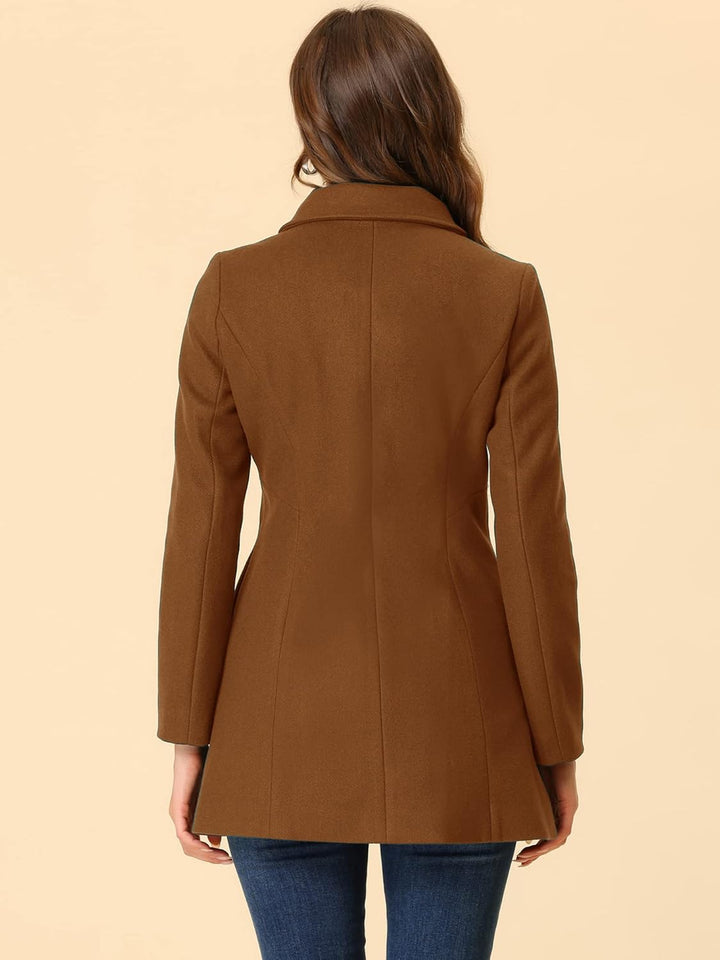 Allegra K Damen Trenchcoat Erbsenmantel M dunkelbraun, M dunkelbraun