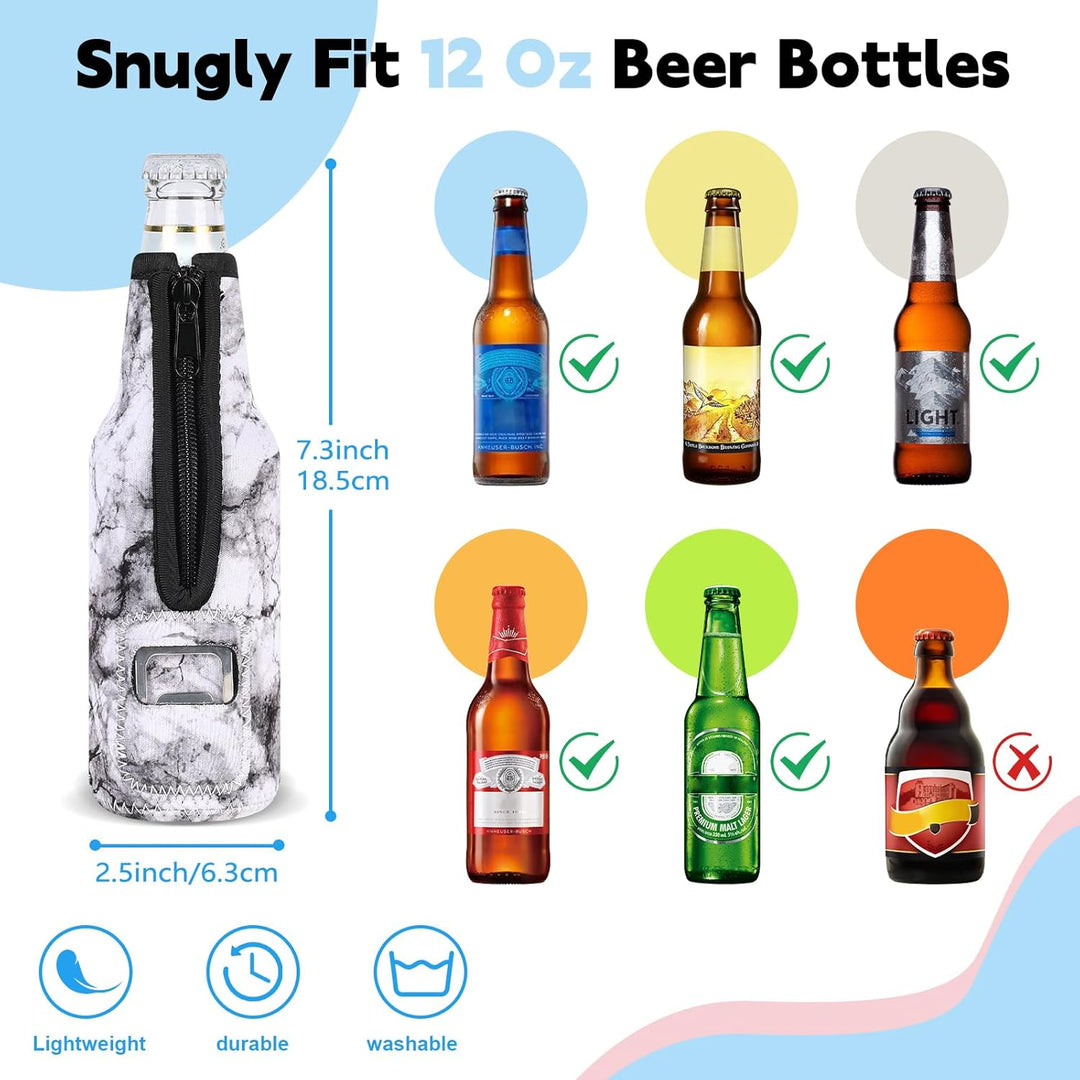 Desing Wish 4 Stück 12oz 330 ml Bier Flaschenkühler Neopren Manschette Bierkühler Flaschen Kühlmansc