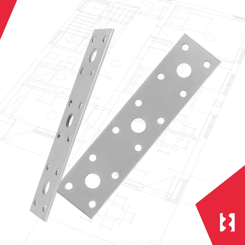 KOTARBAU® Flachverbinder 145 mm x 40 mm Lochplatte Verzinkt Silber Holzverbinder Innen – Aussenberei